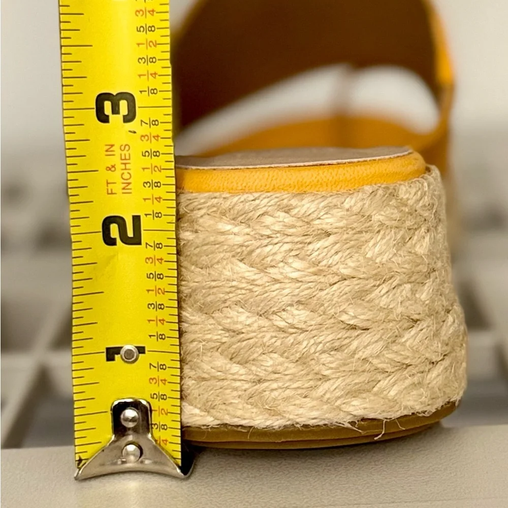 NIB Eileen Fisher Tarry Toe Loop Espadrille Wedge Slide Sandal Mango Size 9.5 - Picture 9 of 10